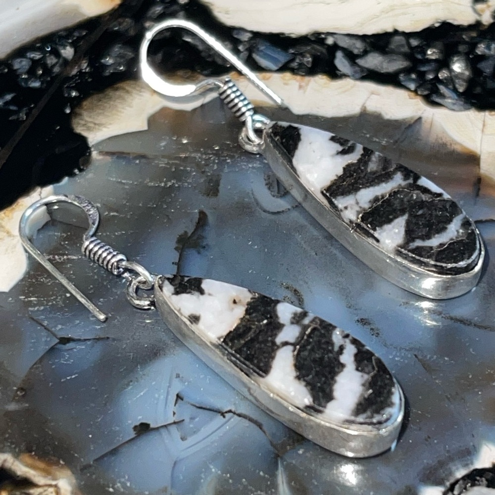 White Buffalo Turquoise Earrings 1 7/8” - Picture 8 of 14